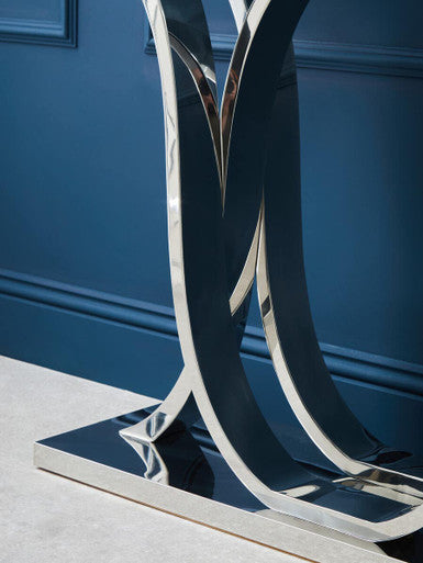 Allure Chrome  Curved Base Console Table