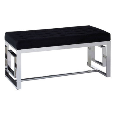Allure Black Tufted Bench