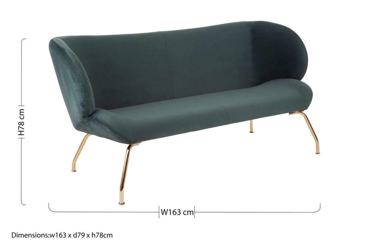 Kolding 2 Seat Green Sofa