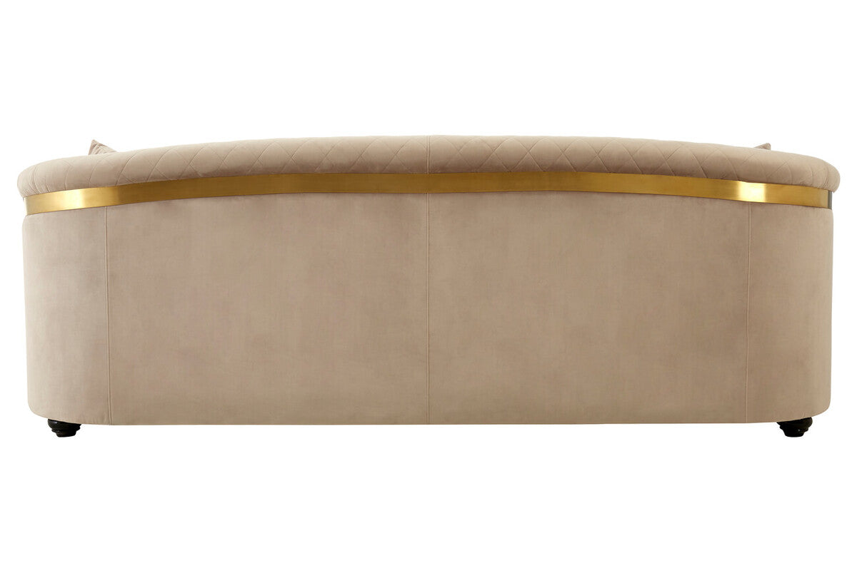 Fiji Three Seat Grey Cotton Velvet Sofa