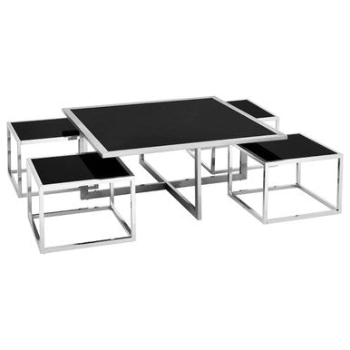 Horizon Silver Coffee Table And Stools Set