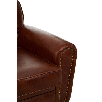 Victor Coffee Leather Classic Armchair