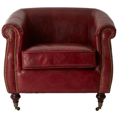 Victor Red Leather Armchair