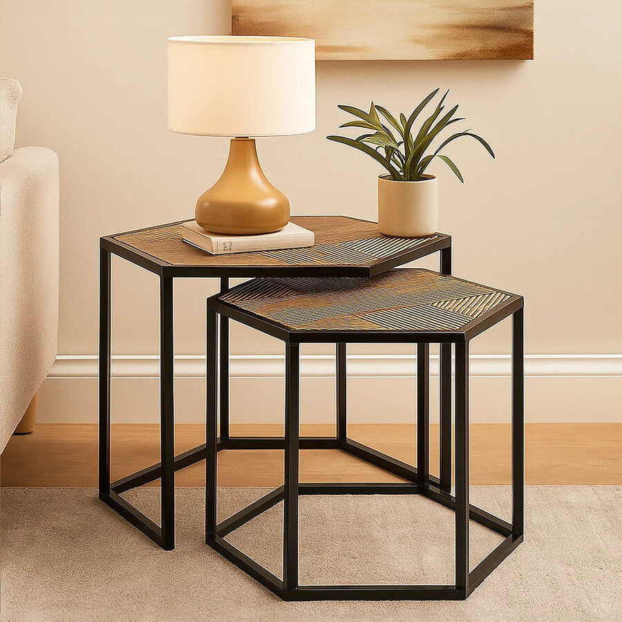 Babita Set Of 2 Hexagon Side Tables