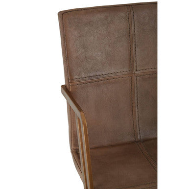 Buffalo Grey Leather And Iron Chair