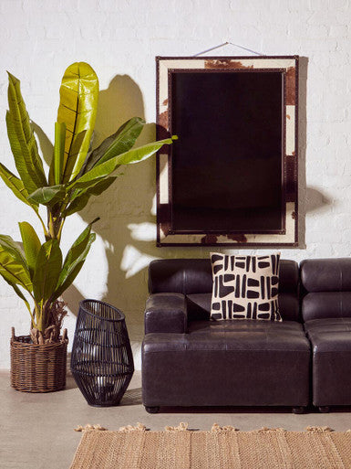 Kensington Townhouse Brown And White Genuine Cowhide Wall Mirror