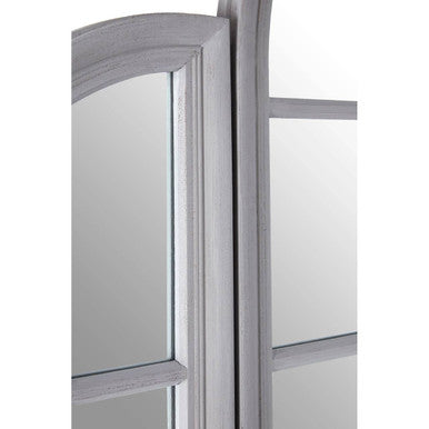 Fret Flat Wood Grey Finish Mirror