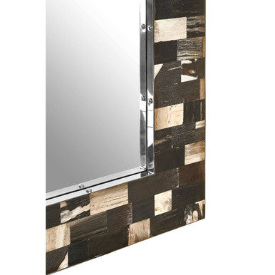 Relic Square Petrified Wood Wall Mirror