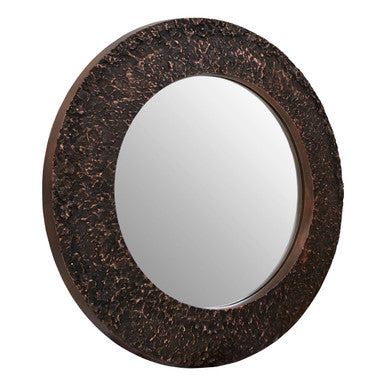 Akola Copper Finish Round Wall Mirror