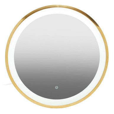Avelino Illuminated Gold Round Mirror
