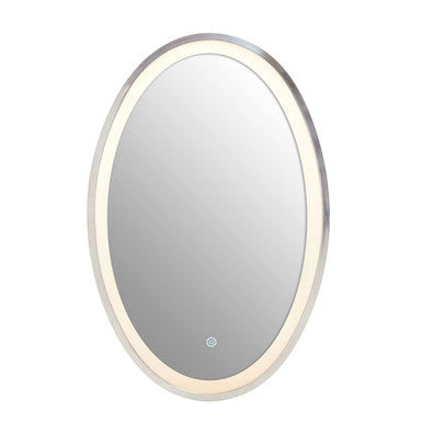 Avelino Illuminated Silver Oval Mirror