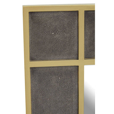 Deskey Grey Shagreen Effect Wall Mirror