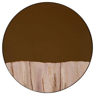 Relic Petrified Wood Tile Large Round Mirror