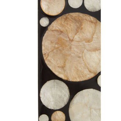 Palu Rectangular Black Wall Mirror with Shell Inlay