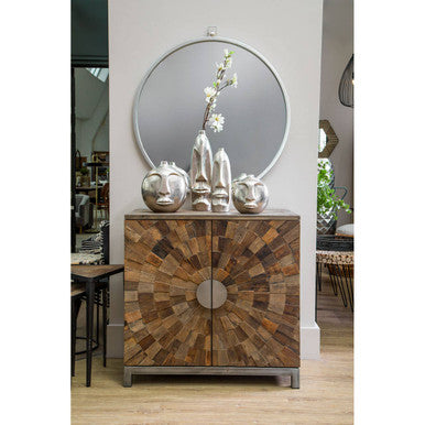 Viso Small Silver Finish Round Vase