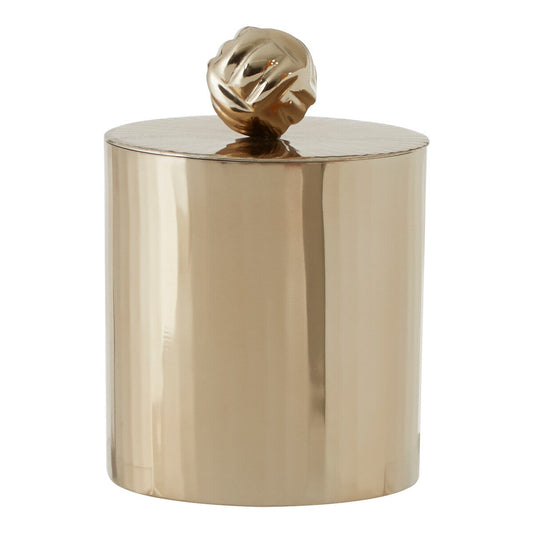 Amreli Small Vertical Textured Gold Metal Trinket Box