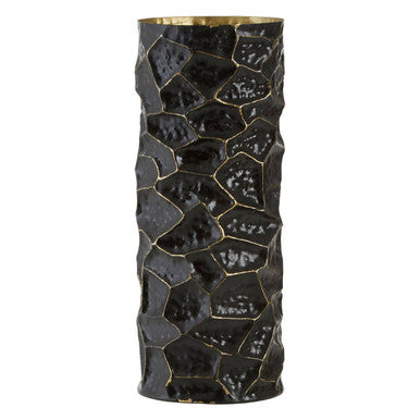 Akola Largemetal Vase In Black And Gold