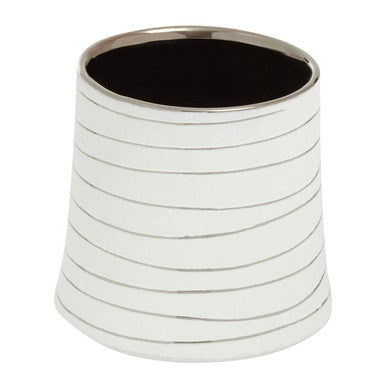 Haldis Small White Silver Ceramic Planter