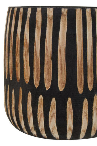 Arlo Small Engraved Natural And Black Planter