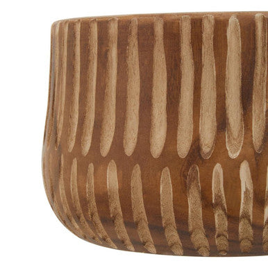 Arlo Large Brown And Natural Wooden Planter