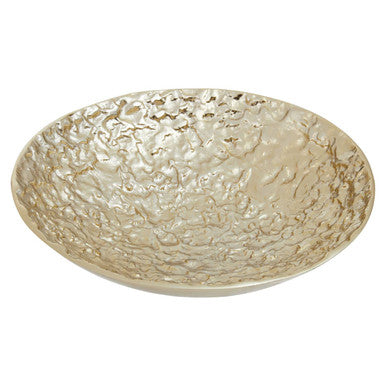Akola Gold Textured Round Metal Bowl