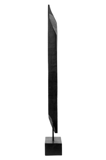 Fidel Rustic Black Vertical Mango Wood Slice Sculpture