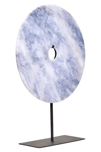 Zoro Extra Large Round Grey Marble Disc Sculpture