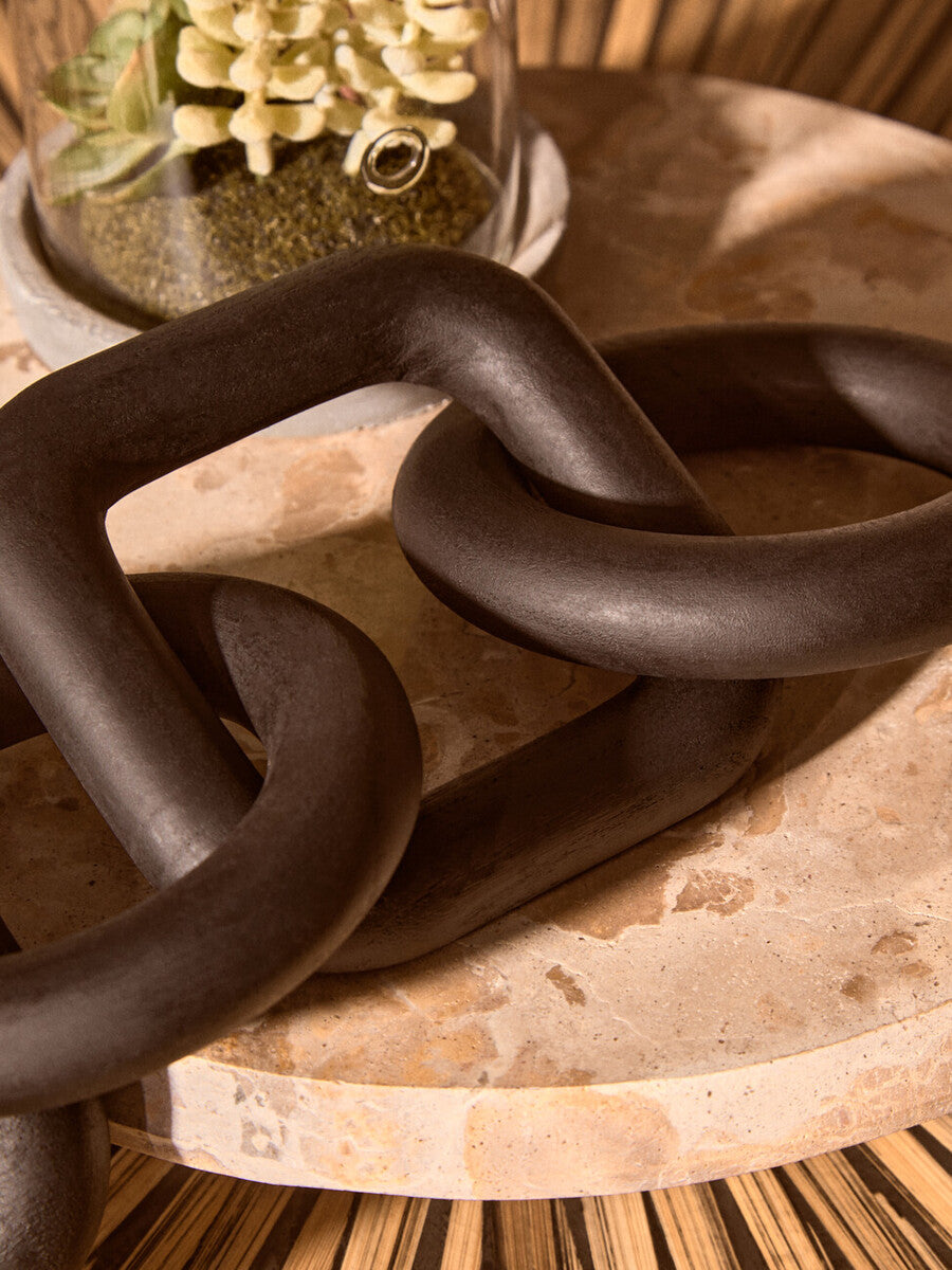 Cato 5 Link Black Wood Chain Sculpture