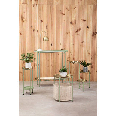 Sabia Green And Gold Iron Console Table