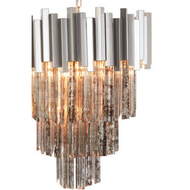 Lustra Large Nickel Painted Chandelier.