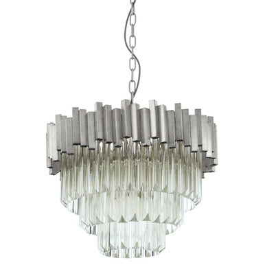 Lustra Small Silver Finish Chandelier