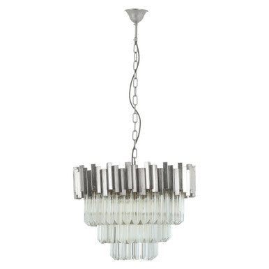 Lustra Small Silver Finish Chandelier