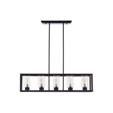 Aliko 5 Bulb Matte Black Ceiling Light
