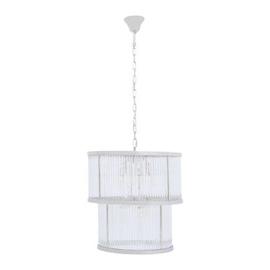 Salasco 2 Tier Nickel Finish Glass Chandelier