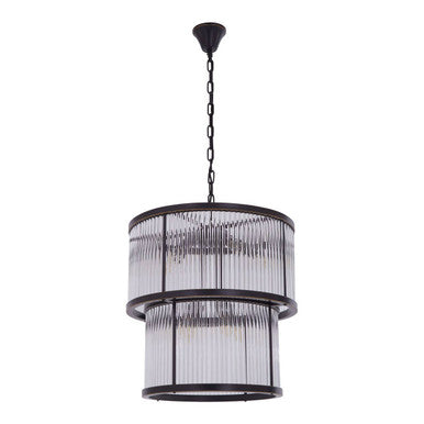 Salasco 2 Tier Antique Black Glass Chandelier