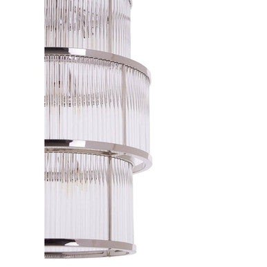 Salasco 3 Tier Nickel Finish Glass Chandelier