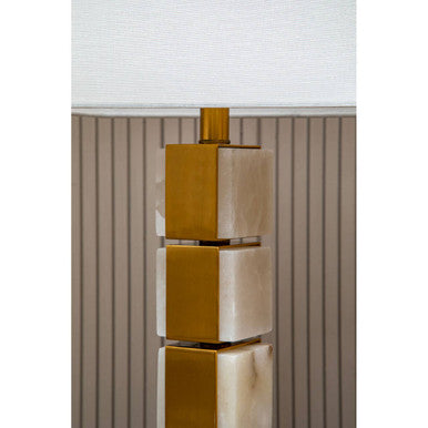 Marmo White Fabric Shade Table Lamp