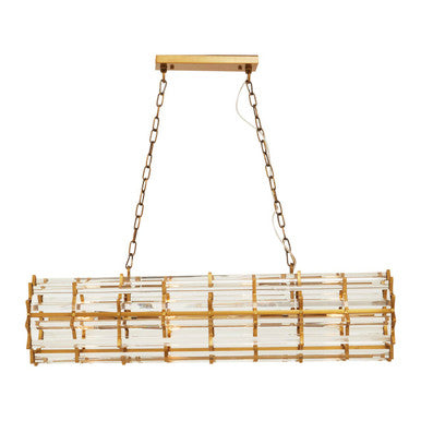 Karli Brass Eight Bulb Pendant Light