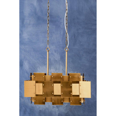 Karlo Metal Brass Finish Pendant Light With Eight Bulbs
