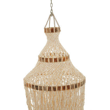 Palu Natural White and Amber Shell Pendant Shade
