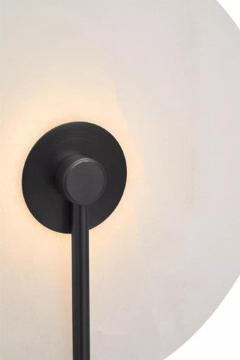 Waldorf White Marble Wall Light with Black Accent