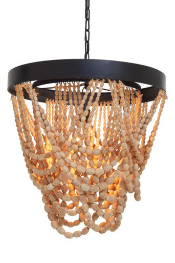 Lapiz Wood Bead Chandelier