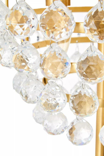 Hutchinson Clear Crystal Floor Lamp with Gold Metal