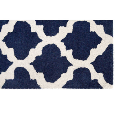 Bosie Kensington Townhouse Navy Blue and White Rug