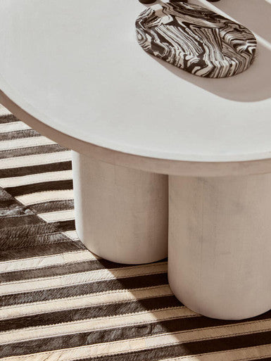 Bosie Safira Small Black And White Hair on Leather Rug