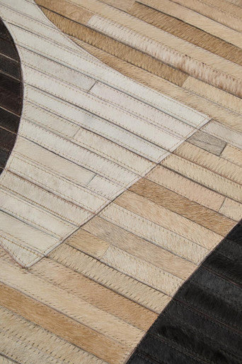 Bosie Safira Small Abstract Hair On Leather Rug