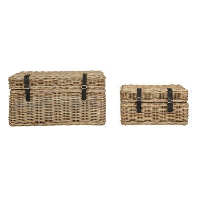 Argento Greywash Rattan Storage Trunks -Set of 2