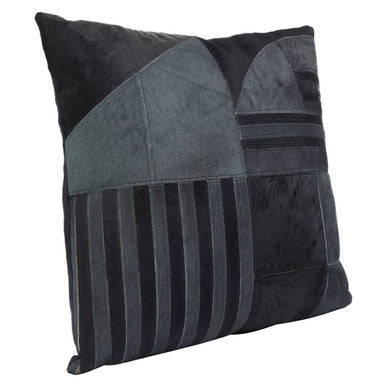 Bosie Safira Black And Grey Hair on Leather Cushion