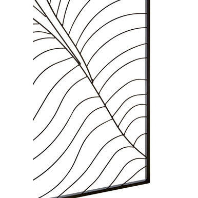 Trento Large Black Leaf Design Wall Art