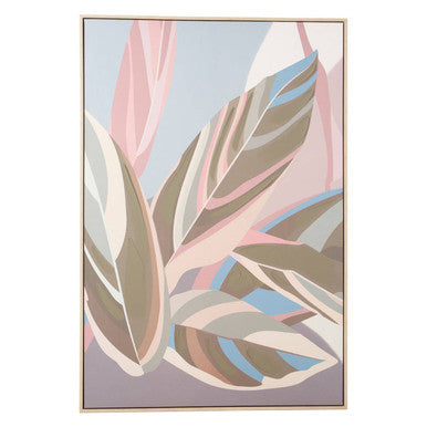 Astratto Pastel Leaves Canvas Wall Art